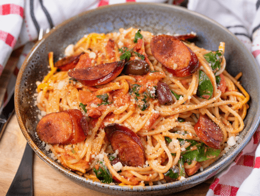 pates poivrons chorizo