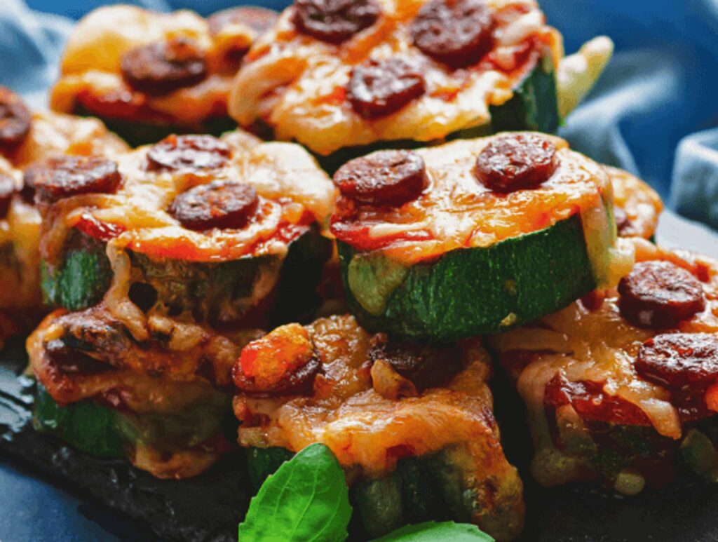 rondelles de courgettes roties façon bruschetta