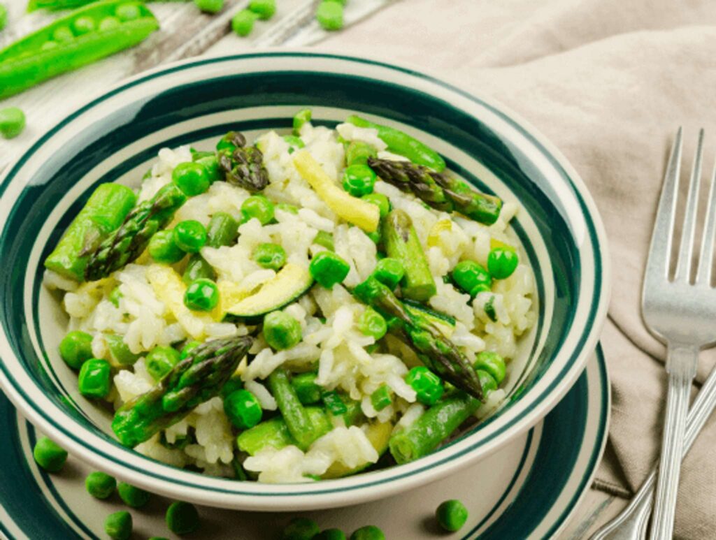 salade d'orzo aux asperges petits pois et citron