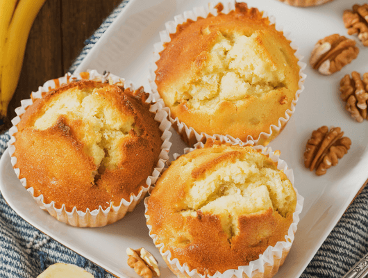 Muffins banane et noix moelleux – recette saine et anti-gaspillage